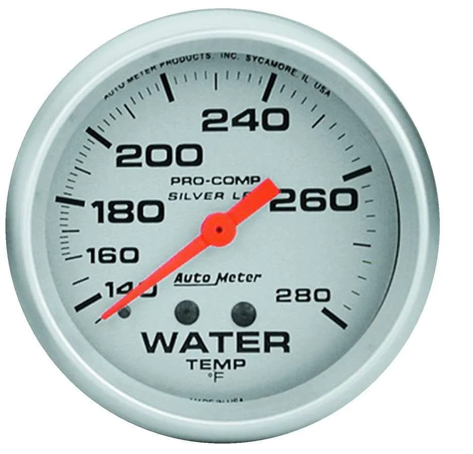 AUTOMETER Pro Comp 2-5/8in Silver Liq-Fill Water 140-280 4631