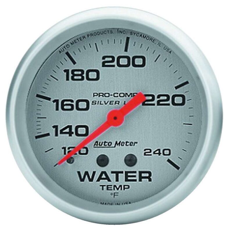 Autometer Pro Comp AUTOMETER Pro Comp 2-5/8in Silver Liq-Fill Water 120-240 4632
