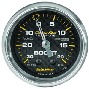 AUTOMETER 2-1/16in C/F Boost Gauge 30in HG/20psi 4701