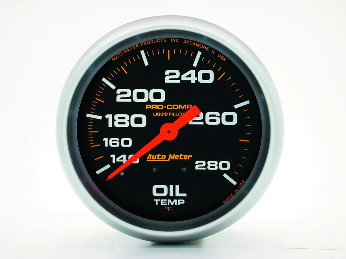 AUTOMETER 140-280 Oil Temp Gauge with 12ft Capillary Tube 5443