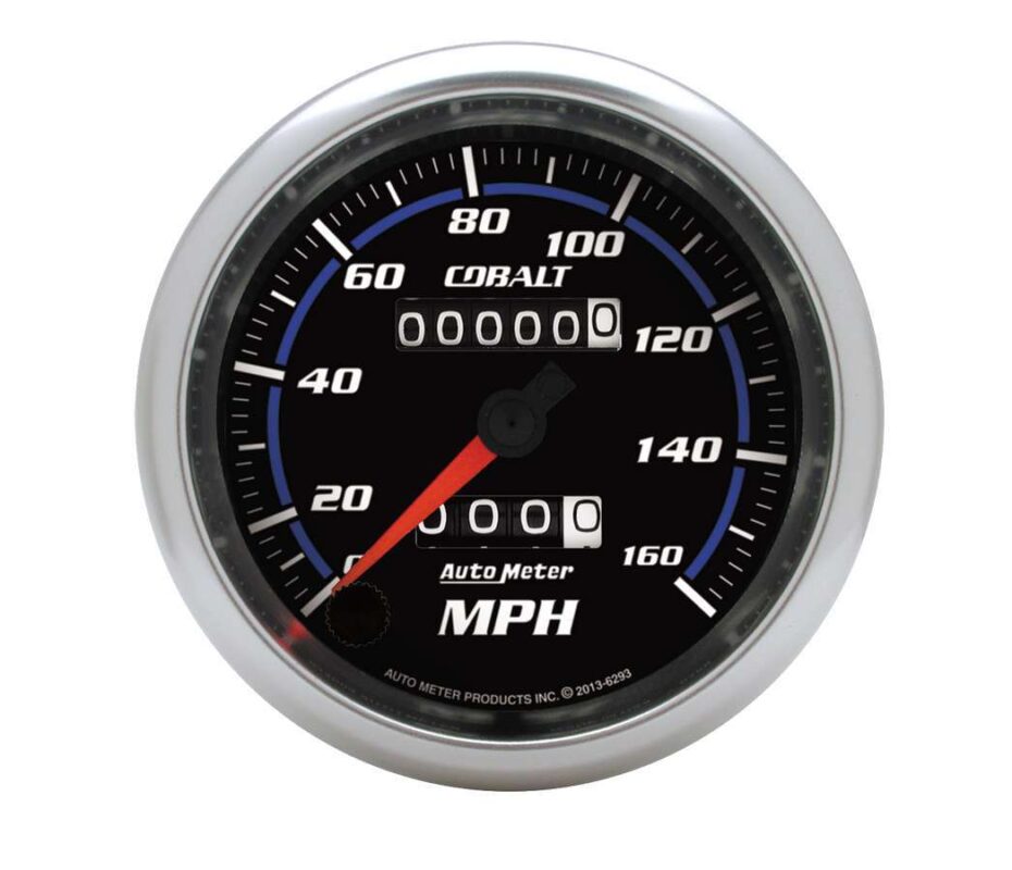Three Wheel Speedometer AUTOMETER 3-3/8 C/S Speedo 160mph w/LED Light 6293
