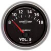 AUTOMETER 2-5/8 Gauge Voltmeter 18V Electric Sport-Comp 7691