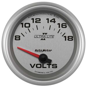 AUTOMETER 2-5/8 U/L II Voltmeter Gauge 8-18volts 7791