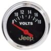 AUTOMETER 2-1/16 Voltmeter Gauge - Jeep Series 880242