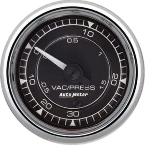AUTOMETER 2/16 Chrono Chrome Gauge Vac/Boost  30HG/30PSI 9703