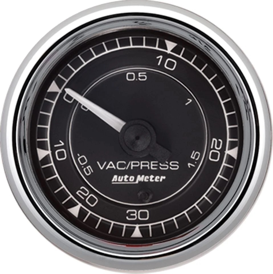 AUTOMETER 2/16 Chrono Chrome Gauge Vac/Boost 30HG/30PSI 9703