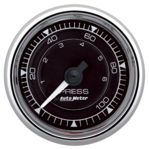 AUTOMETER 2/16 Chrono Chrome Gauge Pressure 0-100PSI 9721