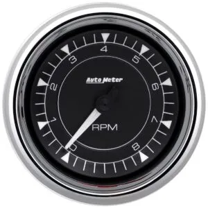 AUTOMETER 3-3/8 Tach Chrono Chrome 8K RPM In-Dash 9797