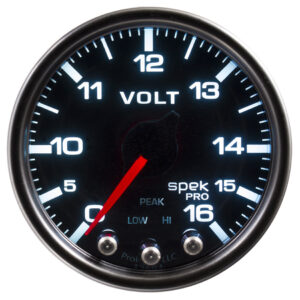 AUTOMETER Spek-Pro Voltmeter Gauge 0-16 Volt 2-1/16 P34452