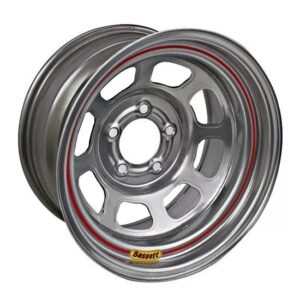 BASSETT Wheel 15x7 5x4.5 2in BS Silver Spun 57SF2S