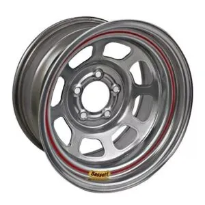 BASSETT Wheel 15x7 5x4.5 2in BS Silver Spun 57SF2S