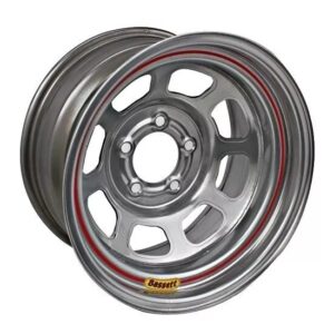 BASSETT Wheel 15x7 5x4.5 3.75in BS Silver Spun 57SF375S
