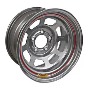 BASSETT Wheel 15x7 5x4.5 3.75in BS Silver Spun 57SF375S