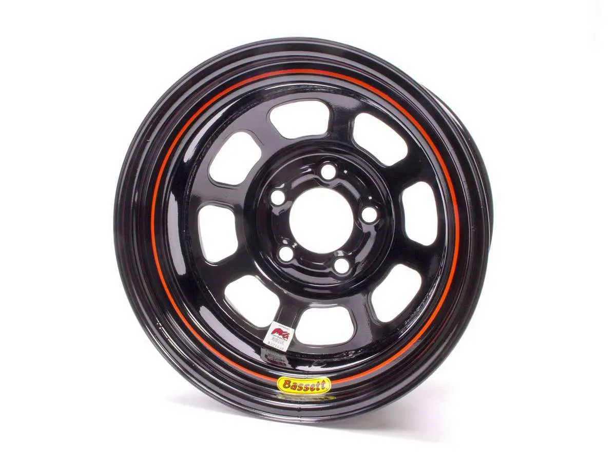 BASSETT 15x8 IMCA Wheel D-Hole Black 5x5 58D51I