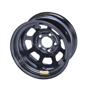 BASSETT 15x8 IMCA Wheel D-Hole Black 5x5 w/ Tabs 58D52IRING
