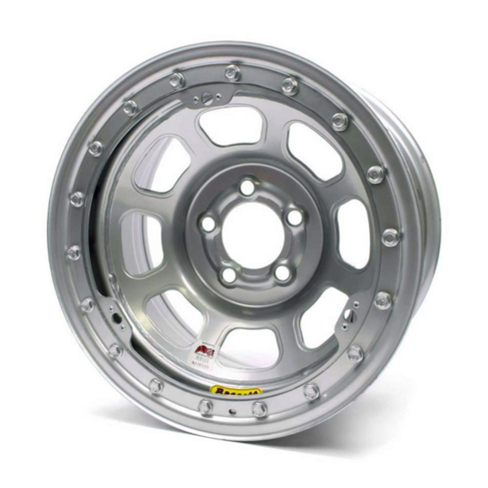 BASSETT 15X8 IMCA B/Lock Wheel D-Hole Silver 5x4.75 58DC2ISLK