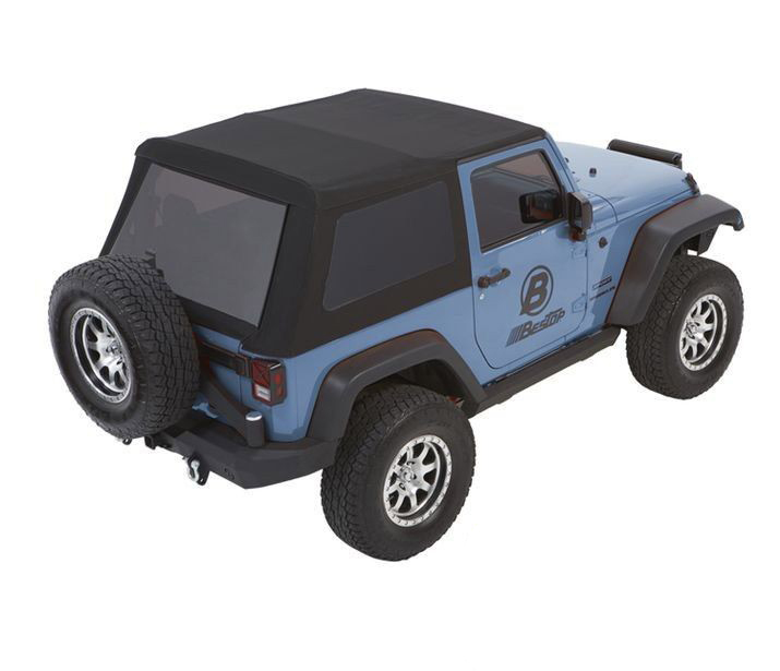 BESTOP Trektop NX Glide Black Twill 07- Wrangler 2Dr 54922-17