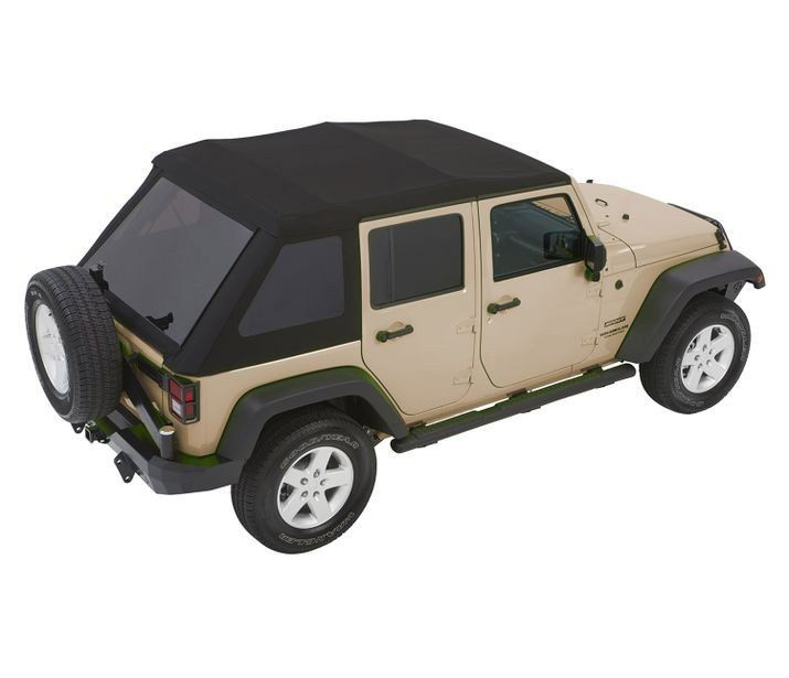 BESTOP Trektop NX Glide Black Twill 07- Wrangler 4Dr 54923-17