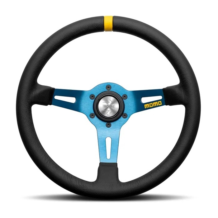 MOMO AUTOMOTIVE ACCESSORIES Steering Wheel MOD.08 Black/Blue R1908/BL33L