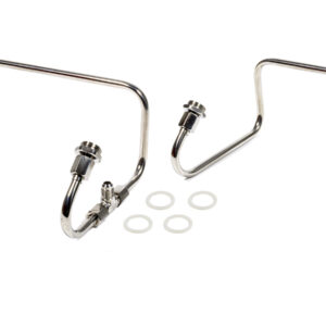 THE BLOWER SHOP Dual Inlet Fuel Line Kit Holley 4150 Polished SS 4372
