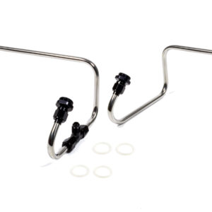 THE BLOWER SHOP Dual Inlet Fuel Line Kit Holley 4150 Black Anod. 4372-AB