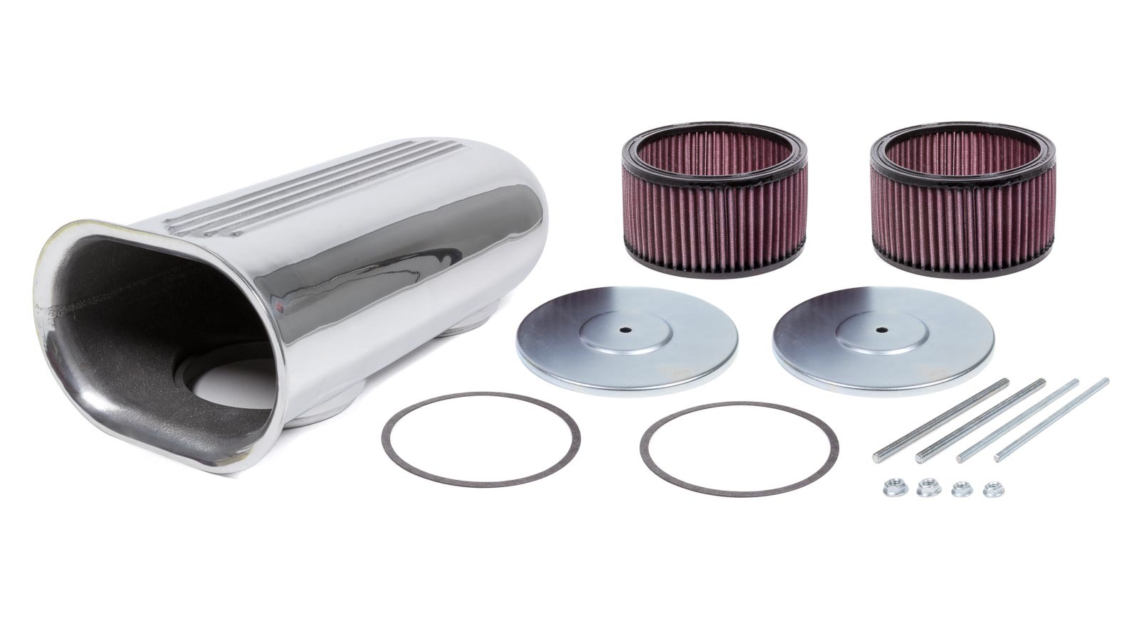 THE BLOWER SHOP Dual Carb Blower Scoop Kit - Polished 5510