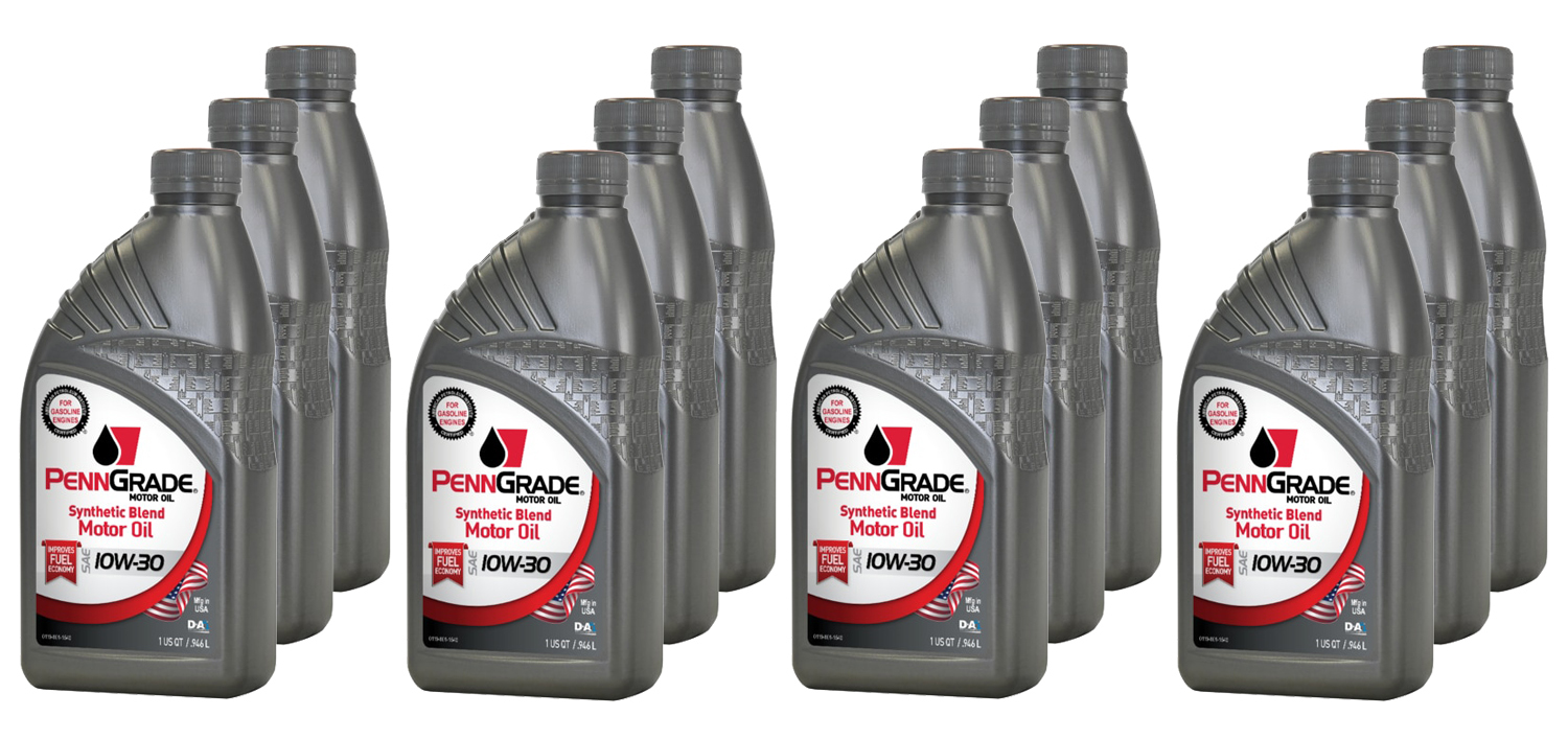 PENNGRADE MOTOR OIL PennGrade Syn Blend 10w 30 Case 12 x 1 Quart 62736