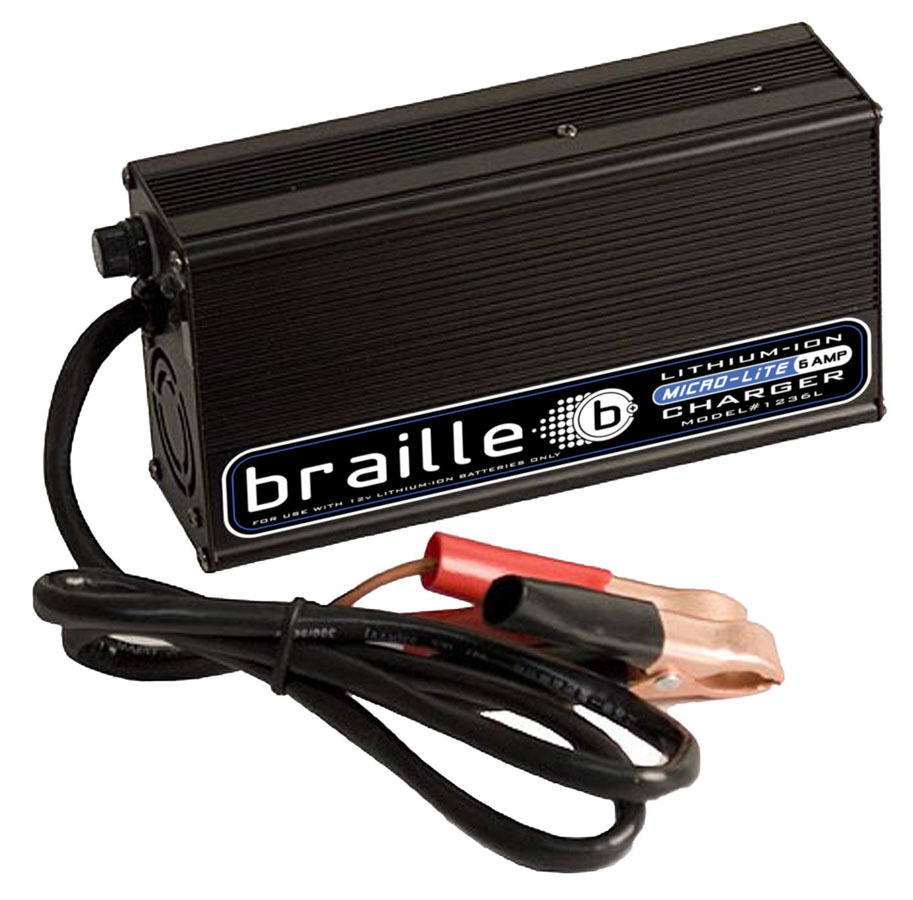 BRAILLE AUTO BATTERY Lithium Battery Charger 6amp Micro-Lite 1236L