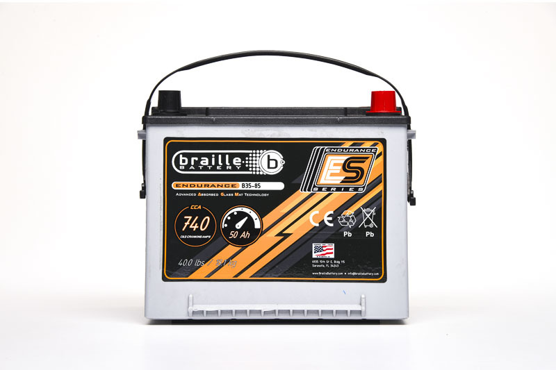 BRAILLE AUTO BATTERY 35/85 Endurance AGM Battery 740 CCA B35-85
