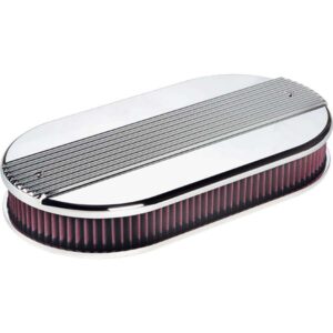 BILLET SPECIALTIES Dual Quad Ribbed Oval Air Cleaner 15650