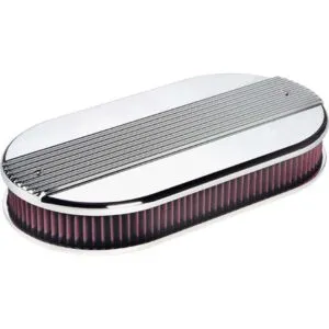 BILLET SPECIALTIES Dual Quad Ribbed Oval Air Cleaner 15650