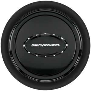 BILLET SPECIALTIES Horn Button Smooth Black Anodized 32729