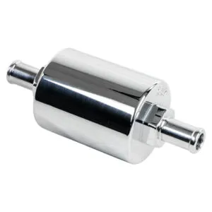 BILLET SPECIALTIES In Line Fuel Filter 3/8 in Barbed Polished 42130