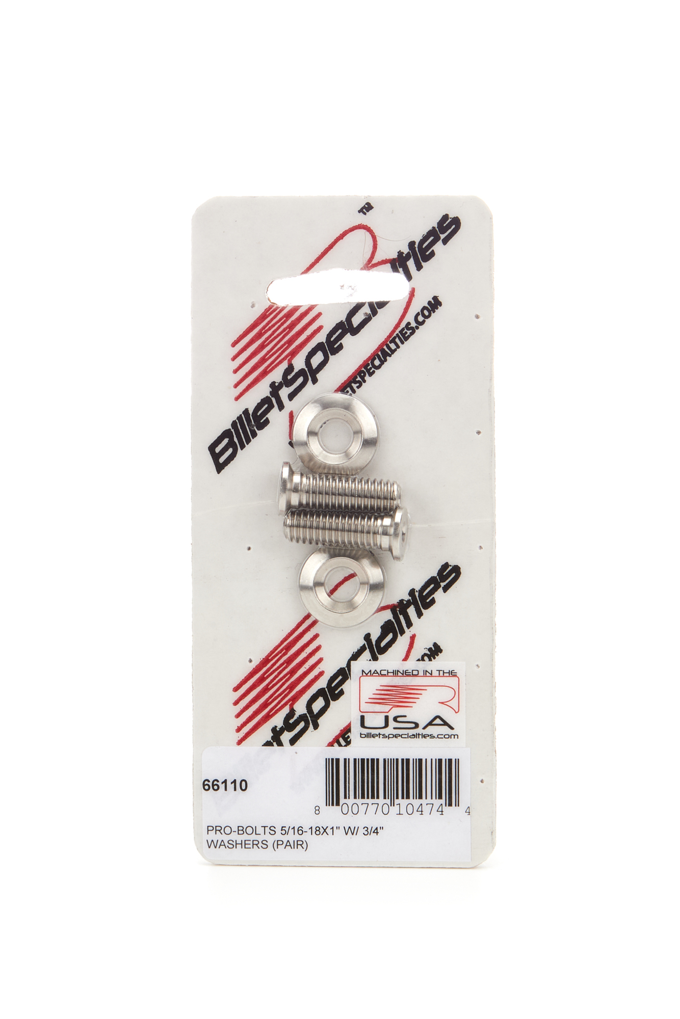 BILLET SPECIALTIES 5/16-18 x 1in SS Bolts Pair 66110