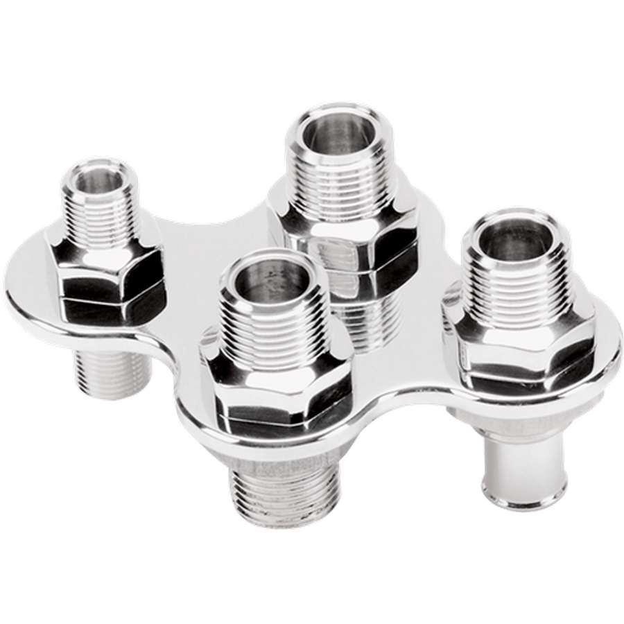 BILLET SPECIALTIES A/C & Heat Bulkhead Push-On 4 Port 66925