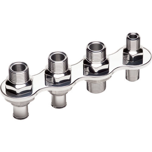 BILLET SPECIALTIES A/C & Heat Bulkhead Inline Push On 4 Port 66935
