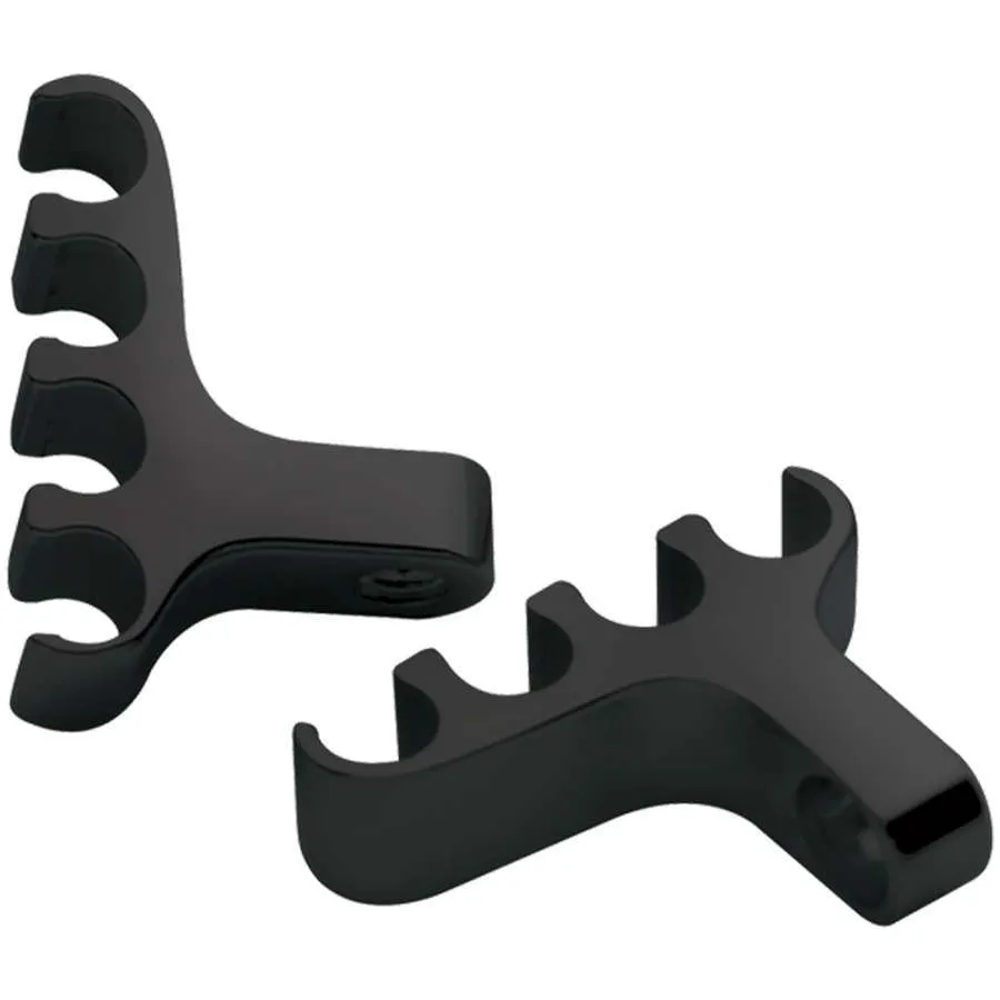 BILLET SPECIALTIES 4 Wire Separator Valve Cover Mount Black Pair 69784