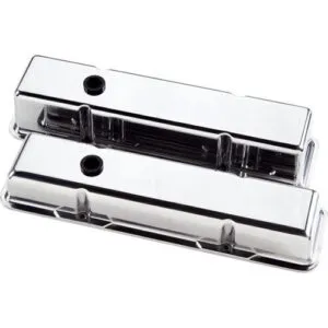 BILLET SPECIALTIES Valve Cover SBC Short Plain Polished 95129