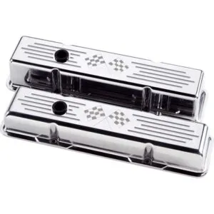 BILLET SPECIALTIES Polished SBC Tall V/C Checkered Flag 95227