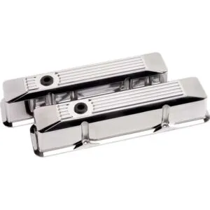 BILLET SPECIALTIES Valve Covers SBC Ribbed Polished Tall 95620
