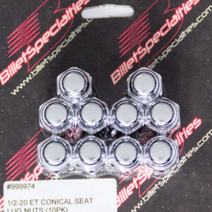 BILLET SPECIALTIES 1/2-20 ET Conical Seat Lug Nuts 10 Pack 999974