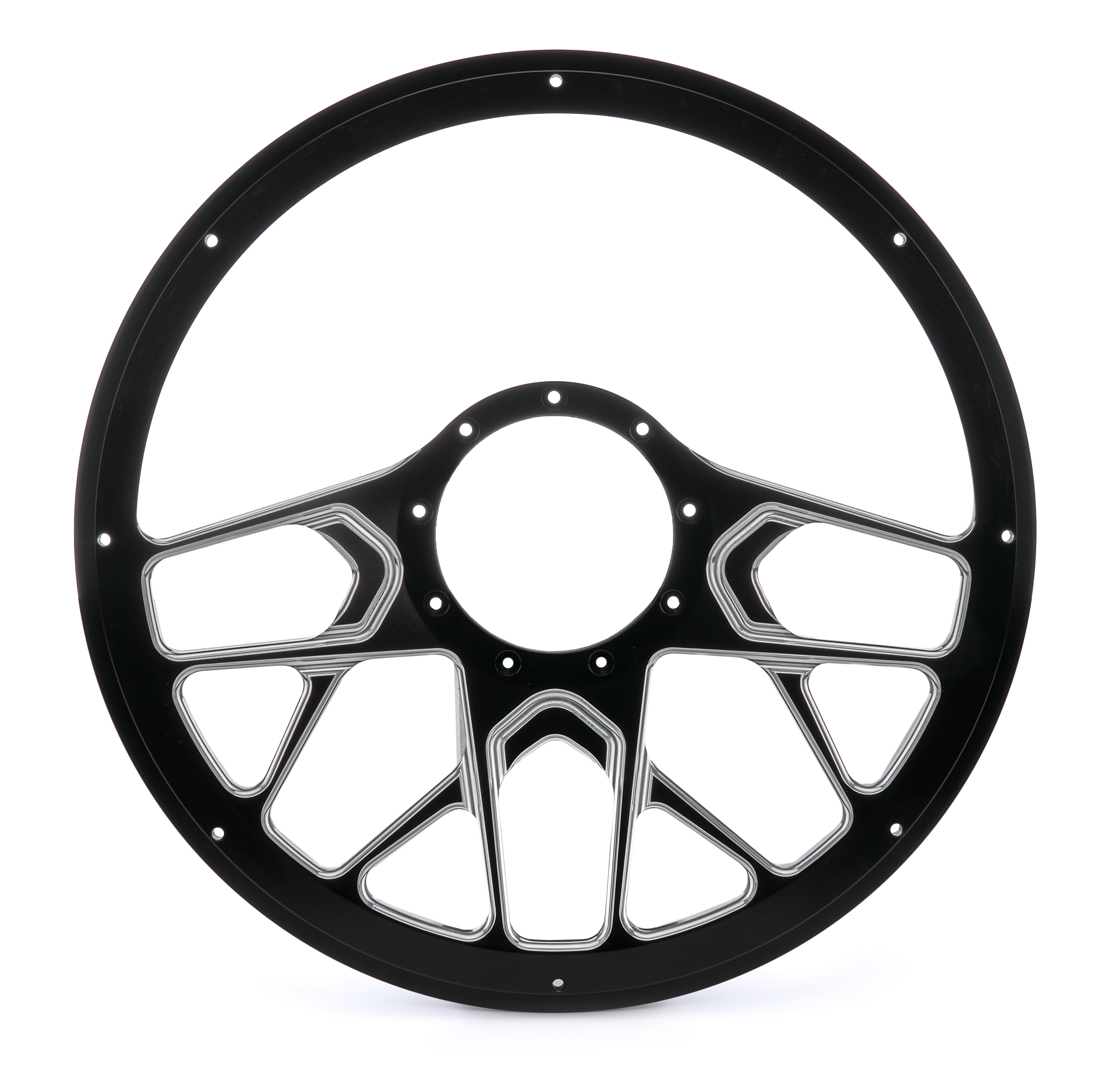BILLET SPECIALTIES Steering Wheel 1/2 Wrap 14in Redline Black BC30107