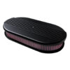 BILLET SPECIALTIES Air Cleaner Dual Quad Ribbed Black BLK15650