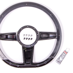 BILLET SPECIALTIES Steering Wheel Camber D-Shaped 14in Black BLK29402