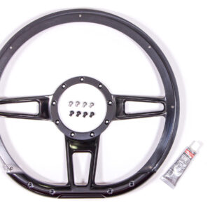 BILLET SPECIALTIES Steering Wheel Formula D-Shaped 14in Black BLK29409