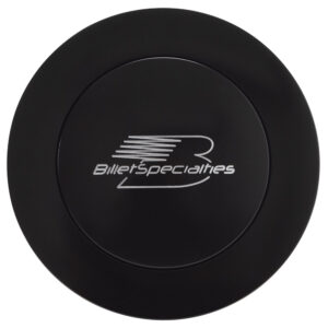 BILLET SPECIALTIES Horn Button Large Black Billet Specialties Logo BLK32625