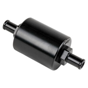 BILLET SPECIALTIES In Line Fuel Filter 3/8 in Barbed Black BLK42130