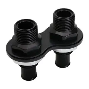 BILLET SPECIALTIES Heat Bulkhead Push On 2-Port Black BLK66825