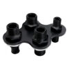 BILLET SPECIALTIES A/C & Heat Bulkhead Push On 4-Port Black BLK66925