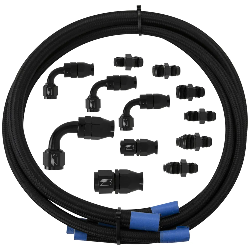 BILLET SPECIALTIES Hose Kit Power Steering w/Remote Reservoir BLK77900